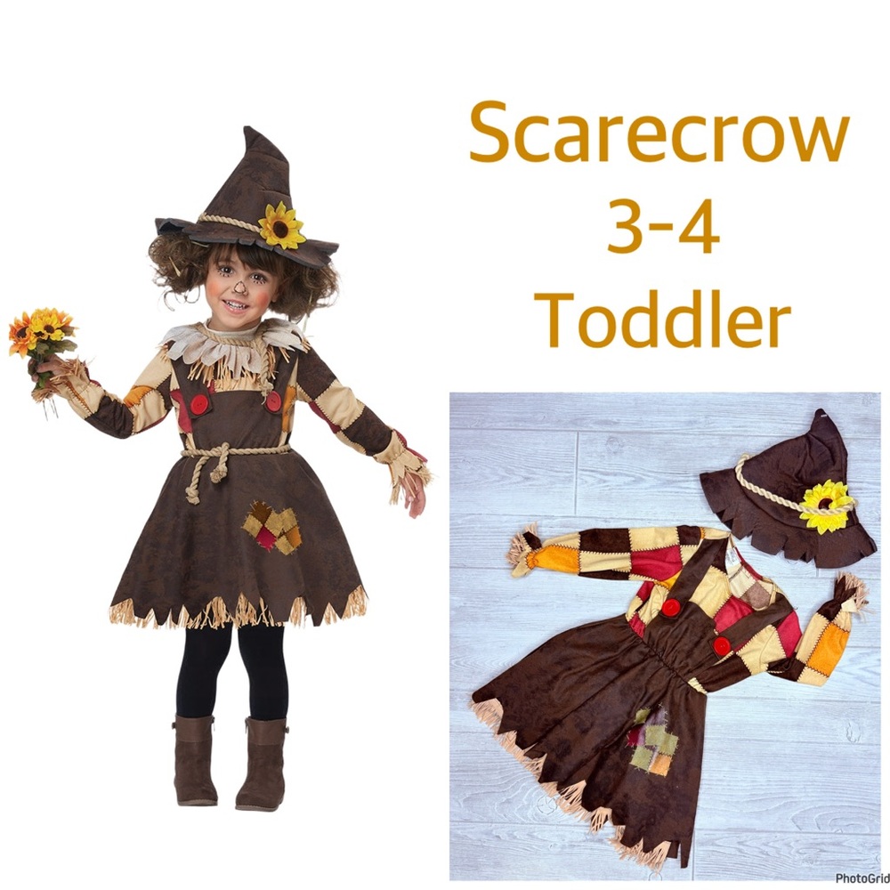 Spirit Halloween pumpkin patch scarecrow Halloween costume cosplay hat and dress